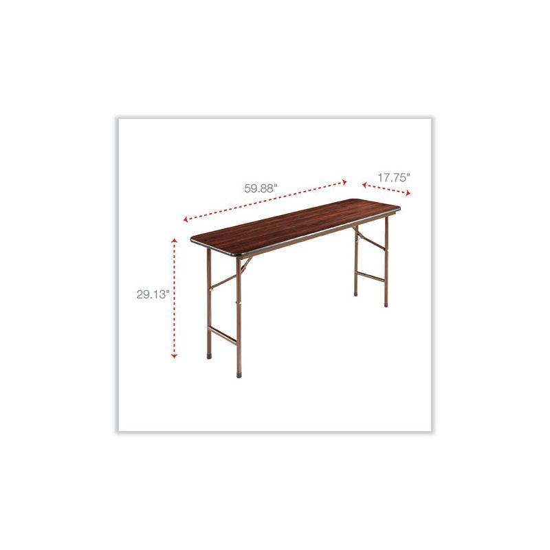 Alera Wood Folding Table, Rectangular, 59.88w x 17.75d x 29.13h, Mahogany