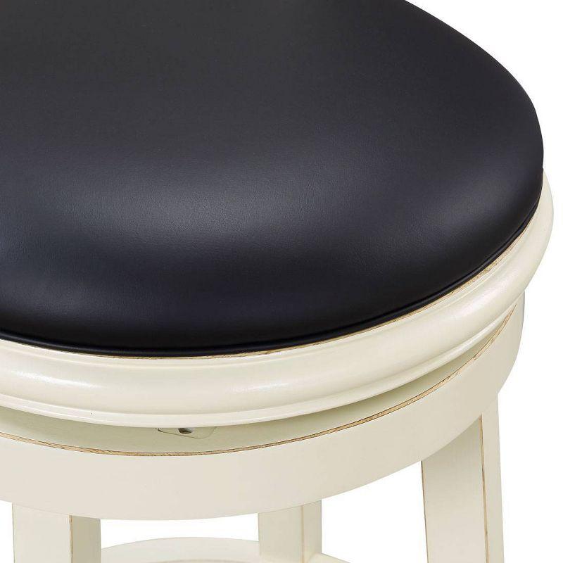 29" Florence Swivel Barstool Hardwood Buttermilk - Boraam: 360-Degree, High-Density Foam, No Assembly Required