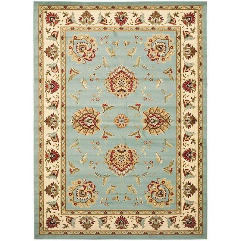 Lyndhurst Floral Lattice Blue & Ivory 8'9" x 12' Synthetic Area Rug