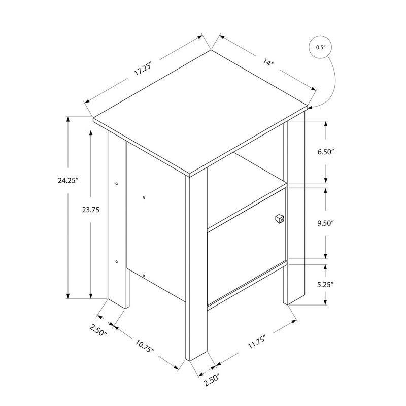 Elegant White Wood Accent Table with Open Shelf and Storage Cabinet