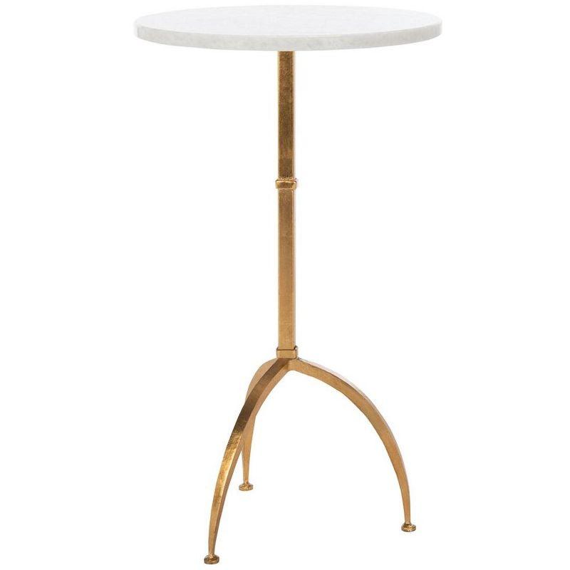 Myrna Accent Table - Gold/White Granite - Safavieh.