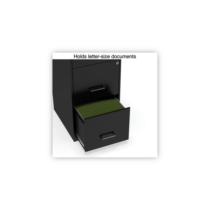 Alera Soho Vertical File Cabinet, 3 Drawers: File/File/File, Letter, Black, 14" x 18" x 34.9"