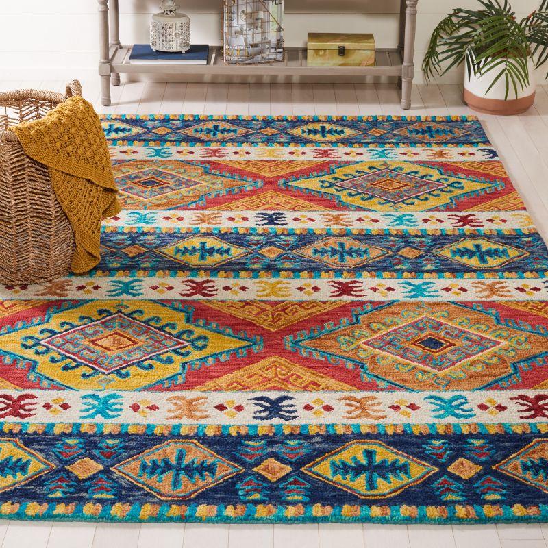 Aspen APN502 Hand Tufted Indoor Area Rug - Navy/Ivory - 5'x5' - Safavieh