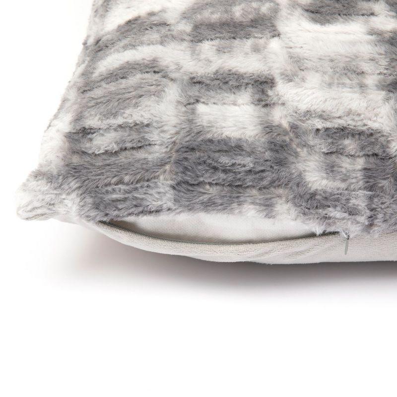 Cheer Collection Geometric Faux Fur Throw Pillow