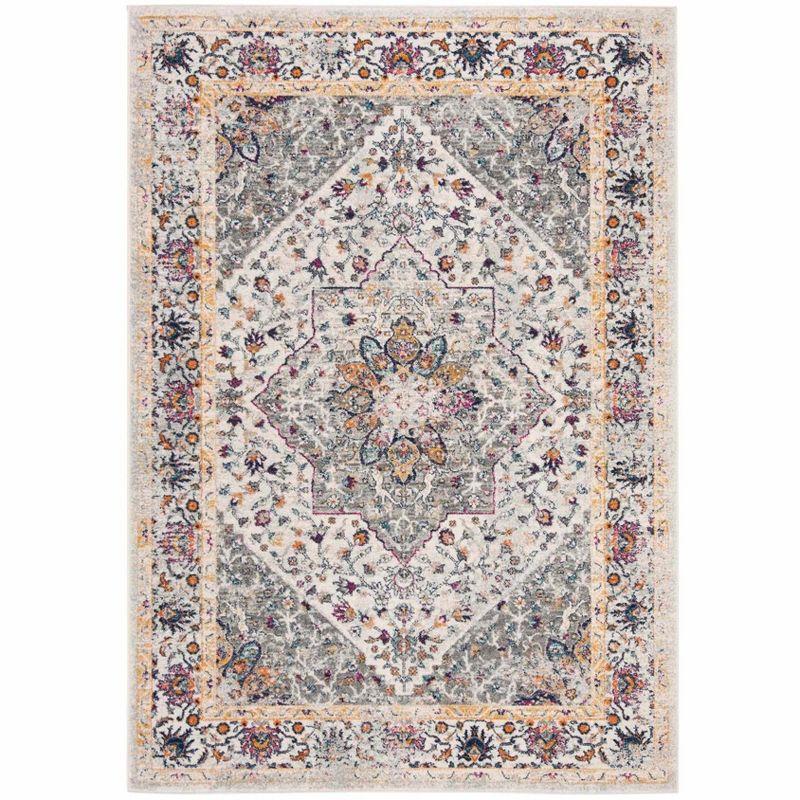 Evoke EVK288 Power Loomed Indoor Area Rug - Ivory/Grey - 6'7"x9' - Safavieh