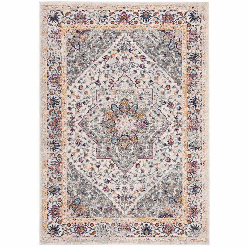 Evoke Ivory and Grey Synthetic Reversible Area Rug