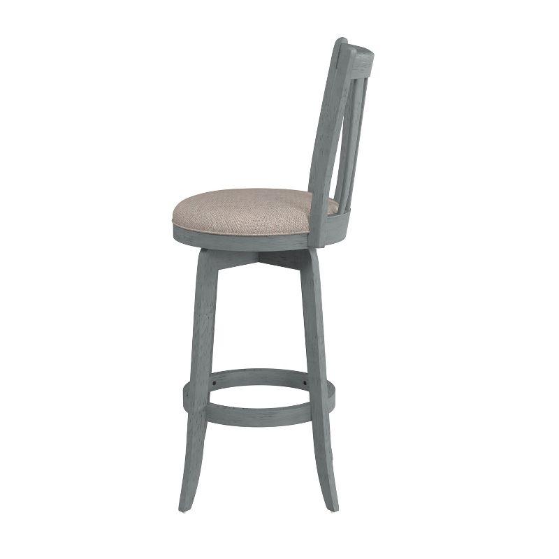 30" Savana Swivel Barstool Blue Wirebrush/Cream: Upholstered, Wood Frame - Hillsdale Furniture