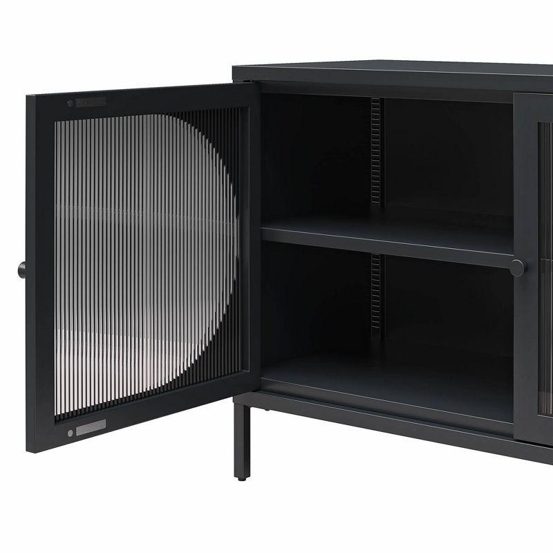 Luna 25.2'' Tall Accent Cabinet with Fluted Glass