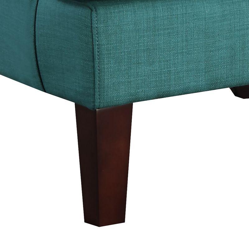 Picket House Furnishings Karson High Back Upholstered Chair Teal: Occasional Slipper Chair, Polyester Fabric, Wood Legs