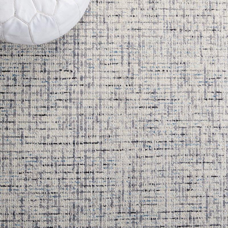 Hand-Tufted Grey/Ivory Wool Abstract Rug, 8' x 10'