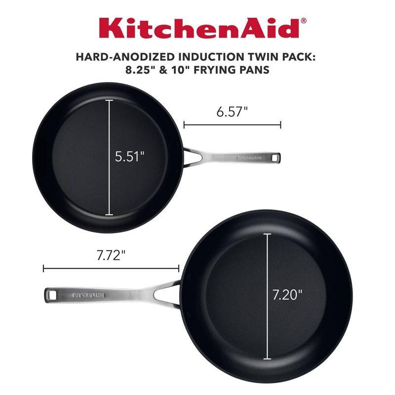 Hard Anodized Black Aluminum Nonstick Frying Pan Set