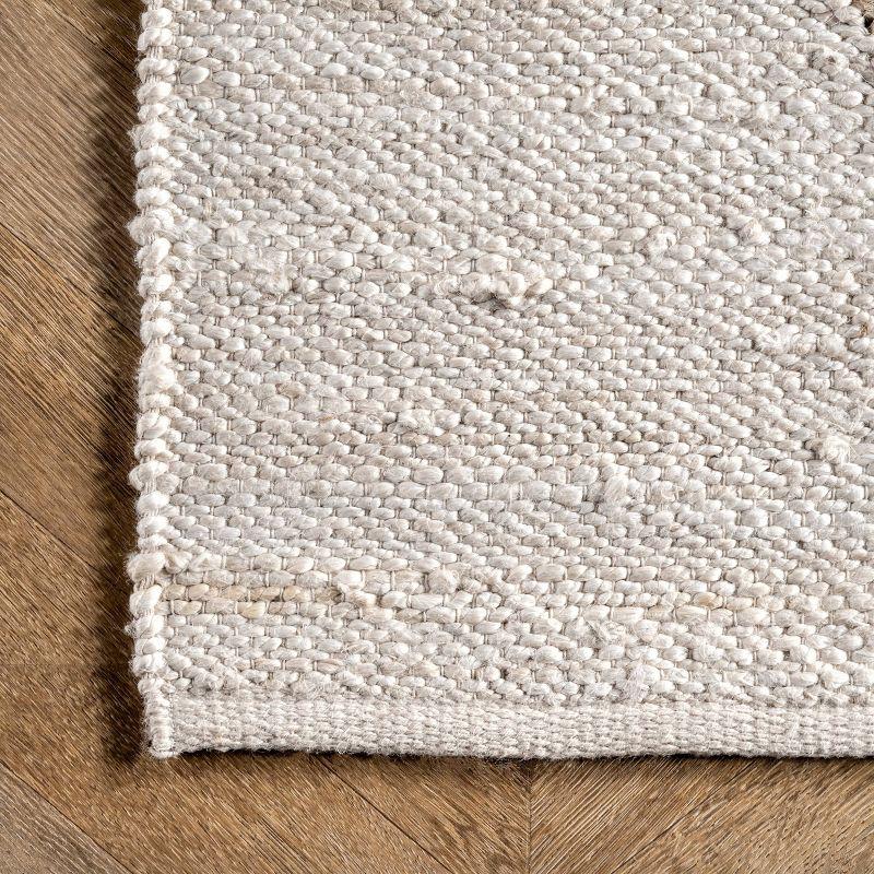 8'x10' Pandora Diamond Jute Area Rug Tan/Ivory - nuLOOM: Geometric Flat Pile, Handmade, Indoor, Rectangle