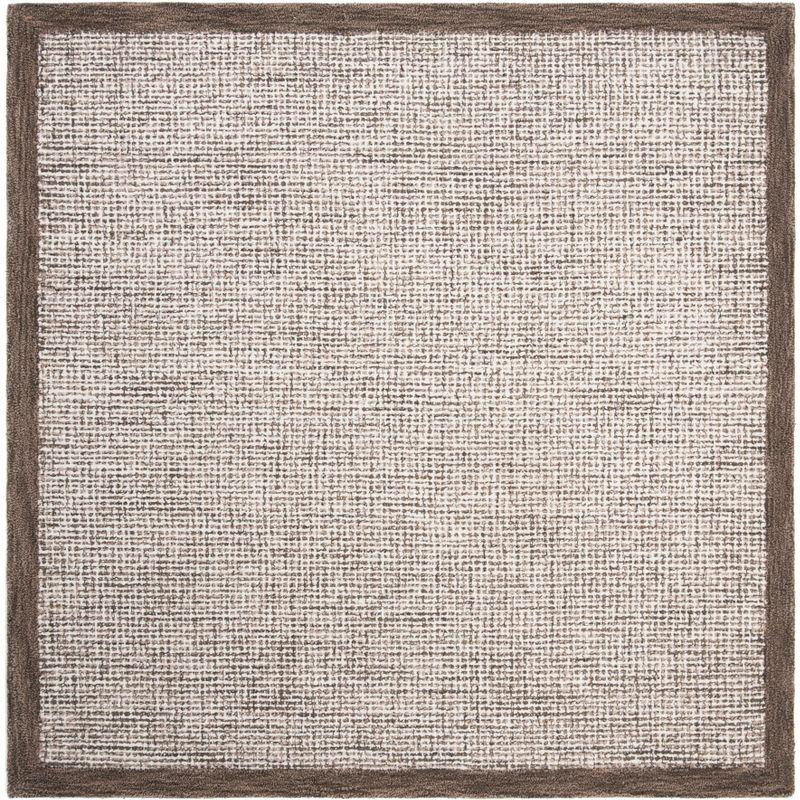 Abstract ABT220 Handmade Indoor Area Rug - Brown/Ivory - 6'x6' - Safavieh