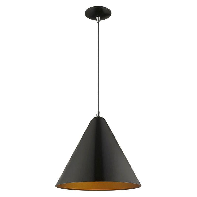 Livex Lighting Dulce 1 - Light Pendant in  Shiny Black