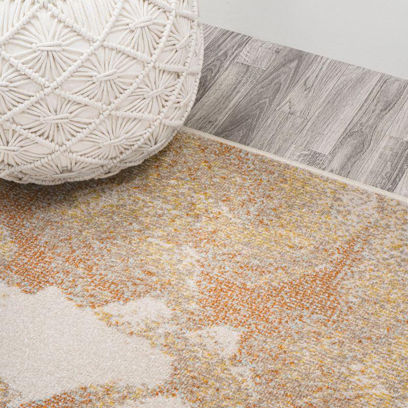 3' x 5' Petalo Abstract Two-Tone Modern Area Rug, Orange/Beige/Cream - JONATHAN Y
