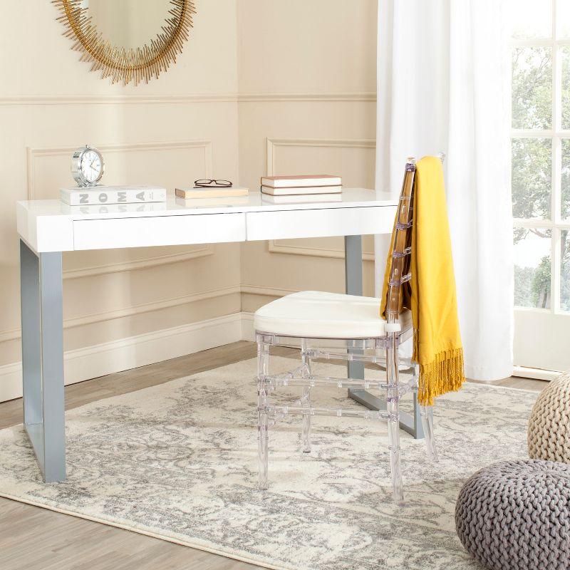 Barton Desk - White/Grey - Safavieh