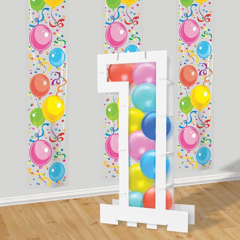 Beistle Balloon Mosaic Number  1  Frame, 32" x 18", (1/Box) White