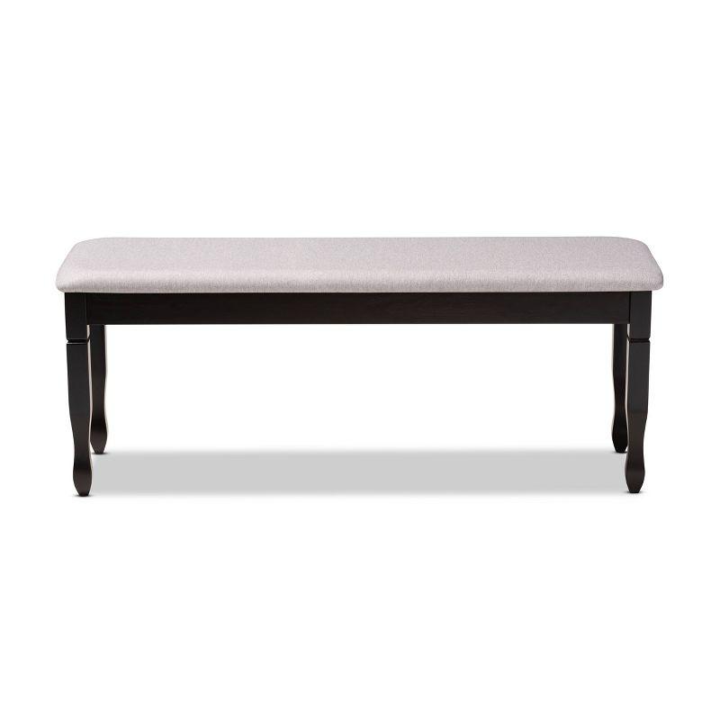 Charlton Home® Gethyn Grey Fabric Upholstered Bench With Dark Brown Finished Wood, 18.9'' H X 47.8'' W X 16.1'' D