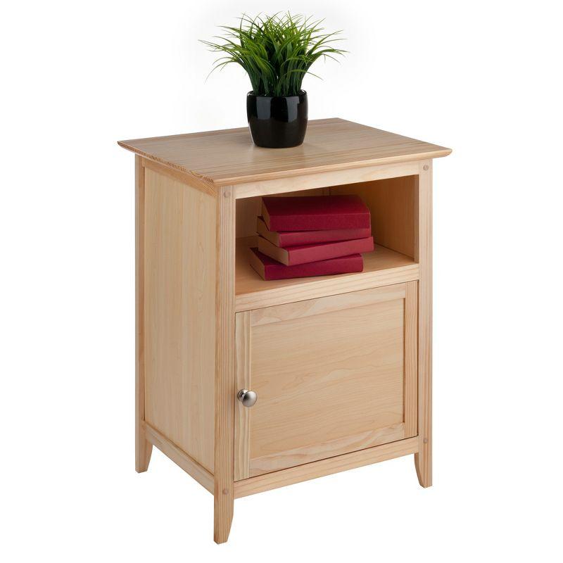 Winsome Henry Nightstand Natural: Bedside Table with Cabinet Door, Wood Veneer, MDF Frame, Assembly Tools Provided