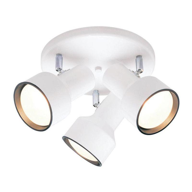 Modern 3-Light Multi-Directional White Glass Flush Mount Ceiling Fixture