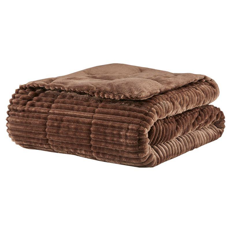 Brown Oversized Plush Down Alternative Throw Blanket