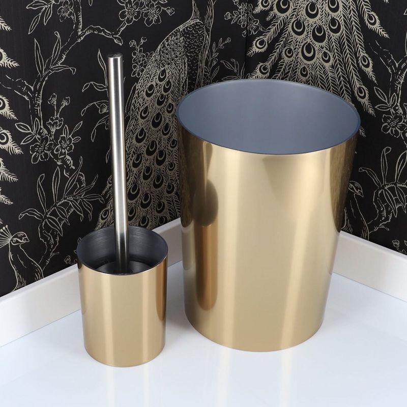 Evideco French Home Goods Modern Brushed Toilet Brush and Holder Set - Durable, Stylish Design with Replaceable Head - Perfect for Any Bathroom Decor