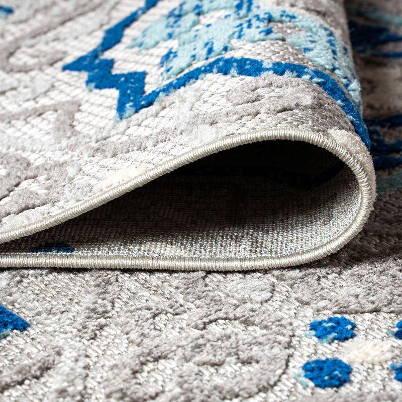 3'x5' Mediterranean Medallion Indoor/Outdoor Area Rug, Blue/Gray - JONATHAN Y