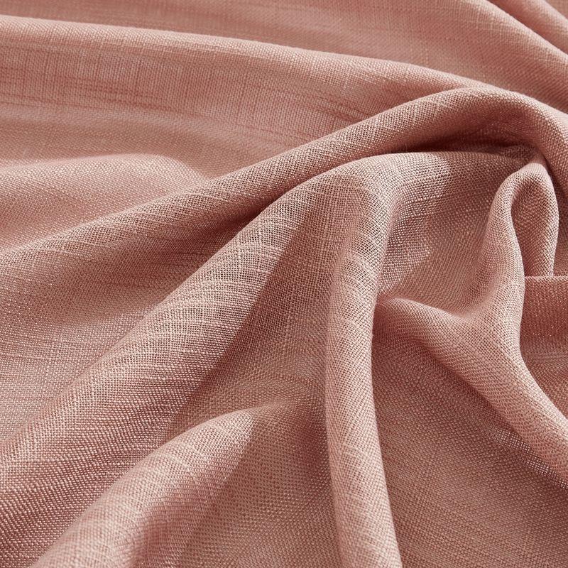 HLC.ME Linda Faux Linen Textured Semi Sheer Privacy Sun Light Filtering Window Rod Pocket Thick Curtains Panels, Set of 2 - White, 54 W x 72 L