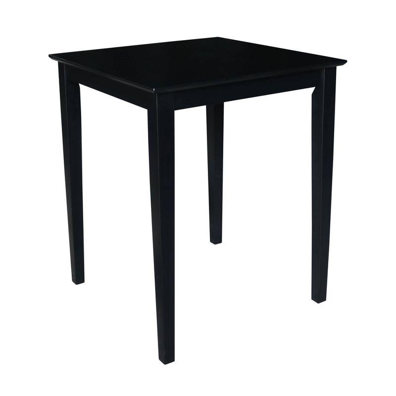 International Concepts Solid Wood Top Counter Height Table with Shaker Legs Black - International Concepts: Square, 36" High