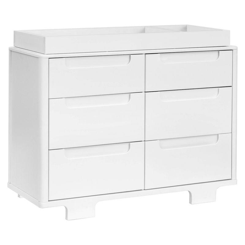 Yuzu Modern White 6-Drawer Dresser with Playful Arched Feet