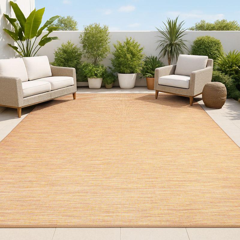 8'x10' Ethan Modern Flatweave Solid  Area Rug, Orange - JONATHAN Y