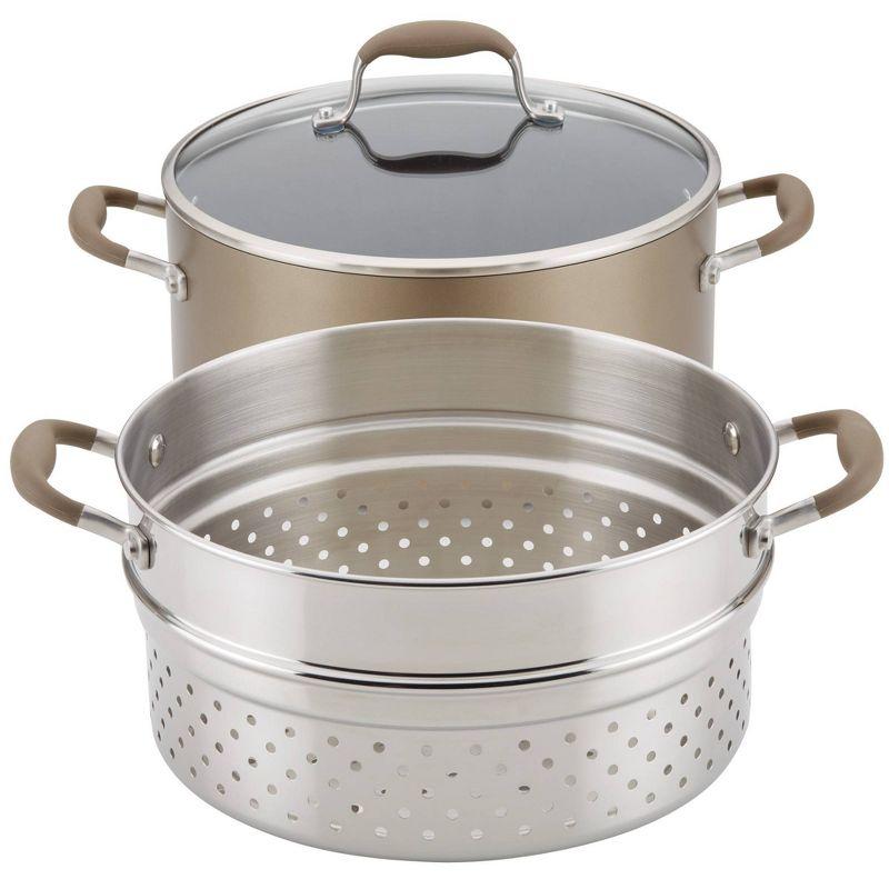 Anolon Advanced Home 8.5qt Stockpot with Steamer Insert Bronze