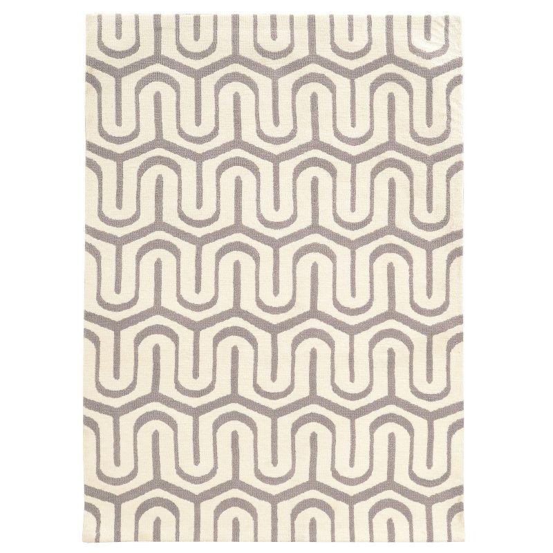 Geo Luxuriously Soft Maze Accent Rug Gray/White - Linon