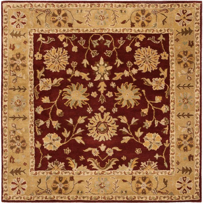 Heritage Red and Gold Hand-Tufted Wool Square Rug