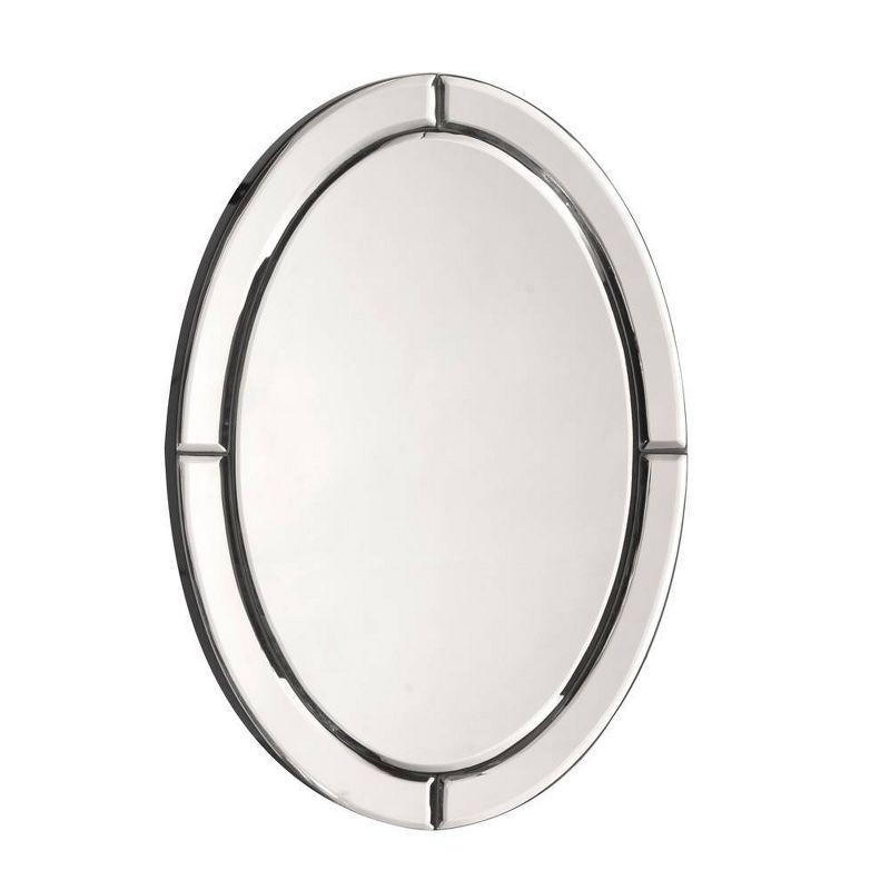 Howard Elliott 16"x12" Beveled Oval Mirrored Frame Opal Accent Wall Mirror: Modern Decor, Wood Frame, Wall Mount, No Assembly Required