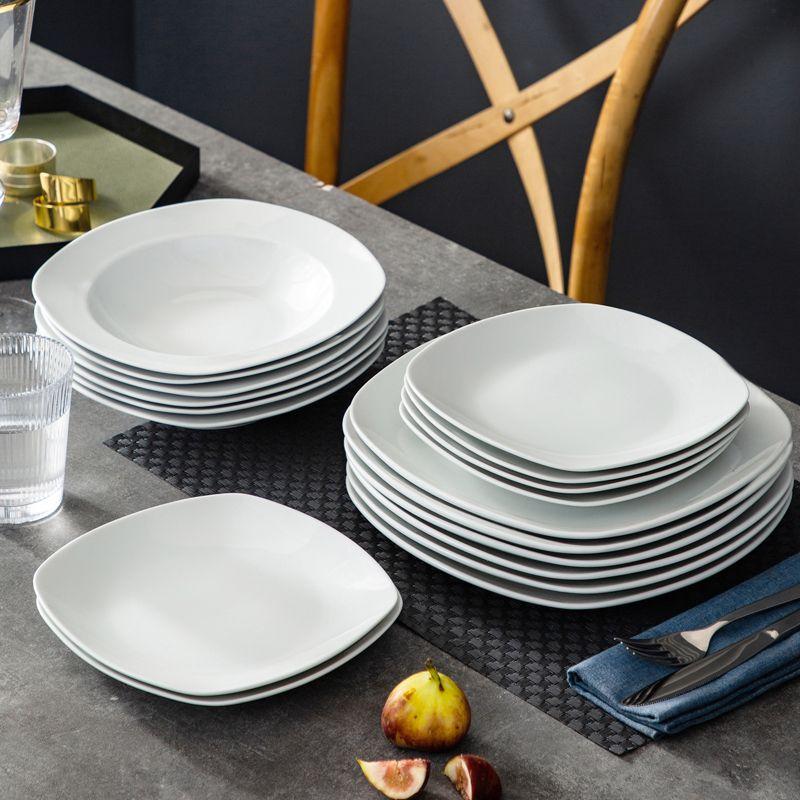 MALACASA Alisi 18 Piece Porcelain China Dinnerware Set - Service for 6