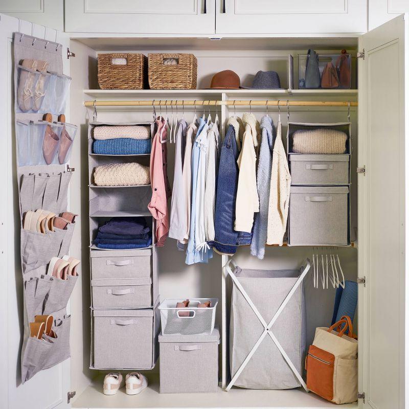 6 Shelf Hanging Fabric Storage Organizer Gray - Brightroom™: Closet Organization, 54" Height, 30 lb Capacity