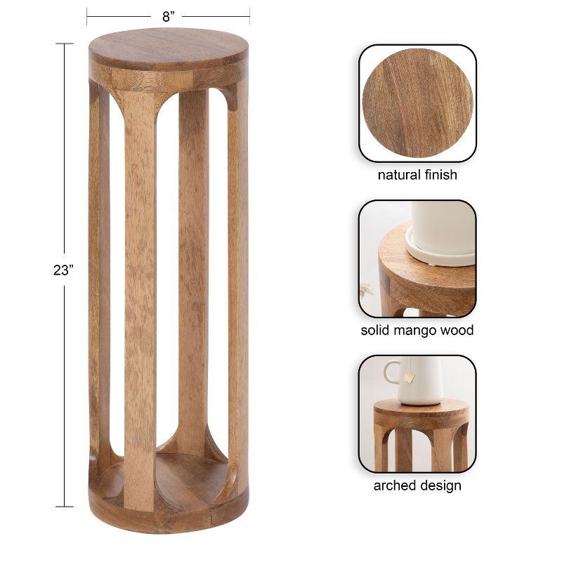 Kate and Laurel Dahl Round Wood Drink Table, 8x8x23, Natural