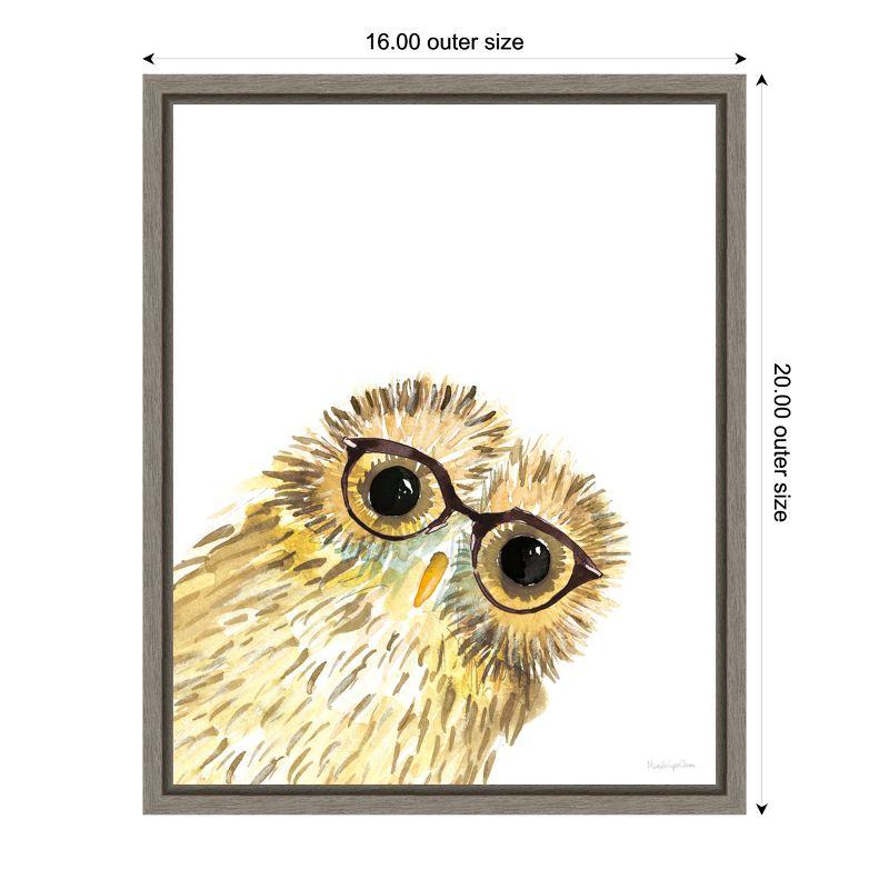 Amanti Art Owl in Glasses by Mercedes Lopez Charro Canvas Wall Art Print Framed 16 x 20-in.