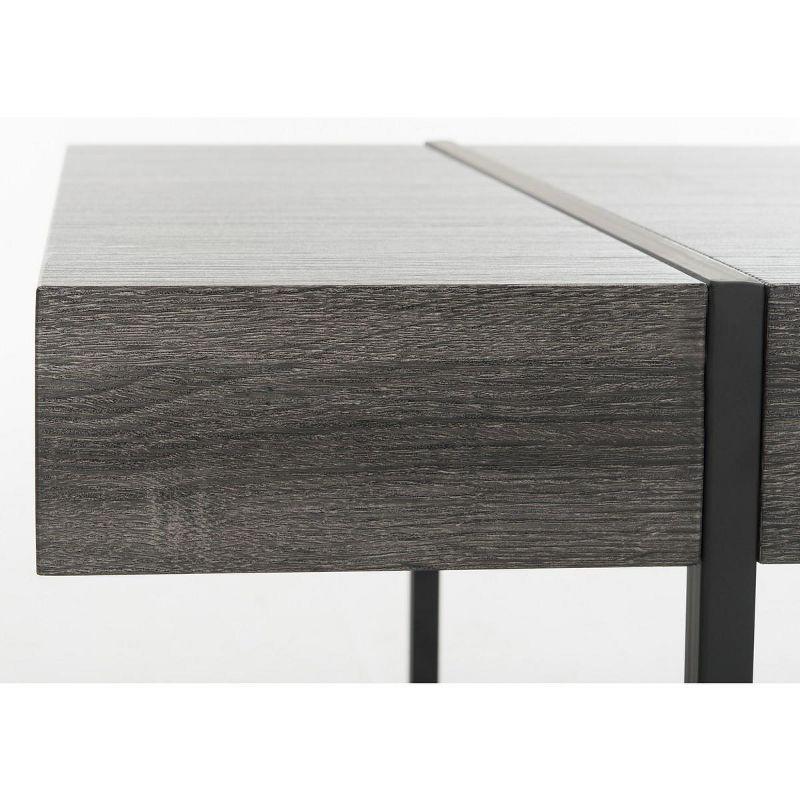 Tristan 43'' Black Wood and Metal Transitional Coffee Table