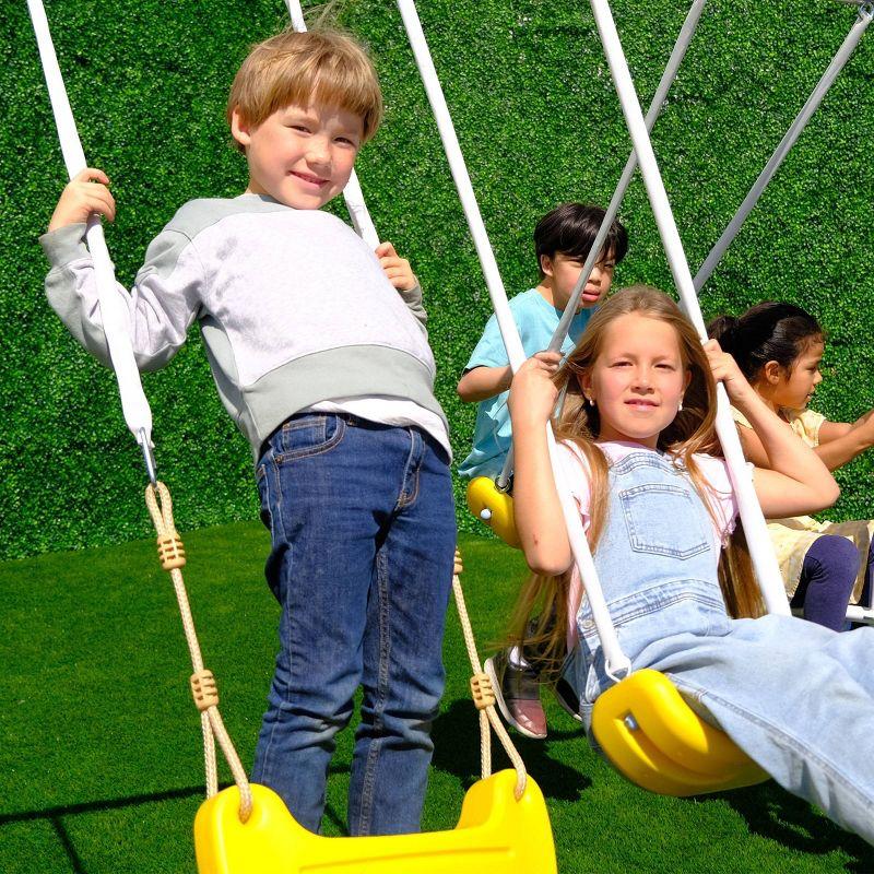 Sportspower Swing and Play Galvanized Metal with 2 Standing Kids' Roman Glider Saucer Swing Set