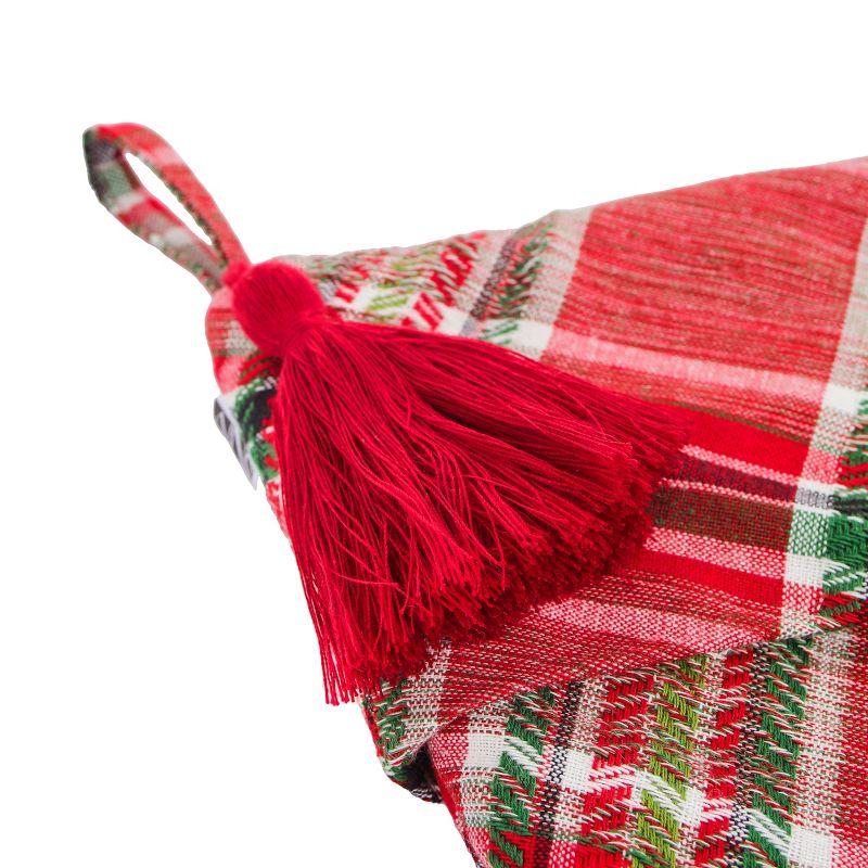 20" Red HGTV Home Collection Cotton Biased Cut Plaid Christmas Stocking - National Tree Company