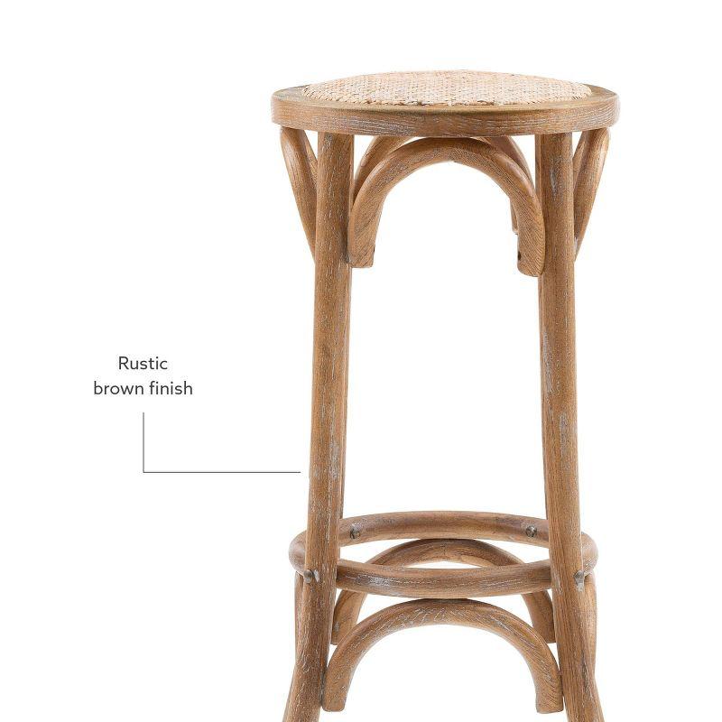 Dovecove Rae Round Rattan Seat Counter Stool with Solid Wood Frame