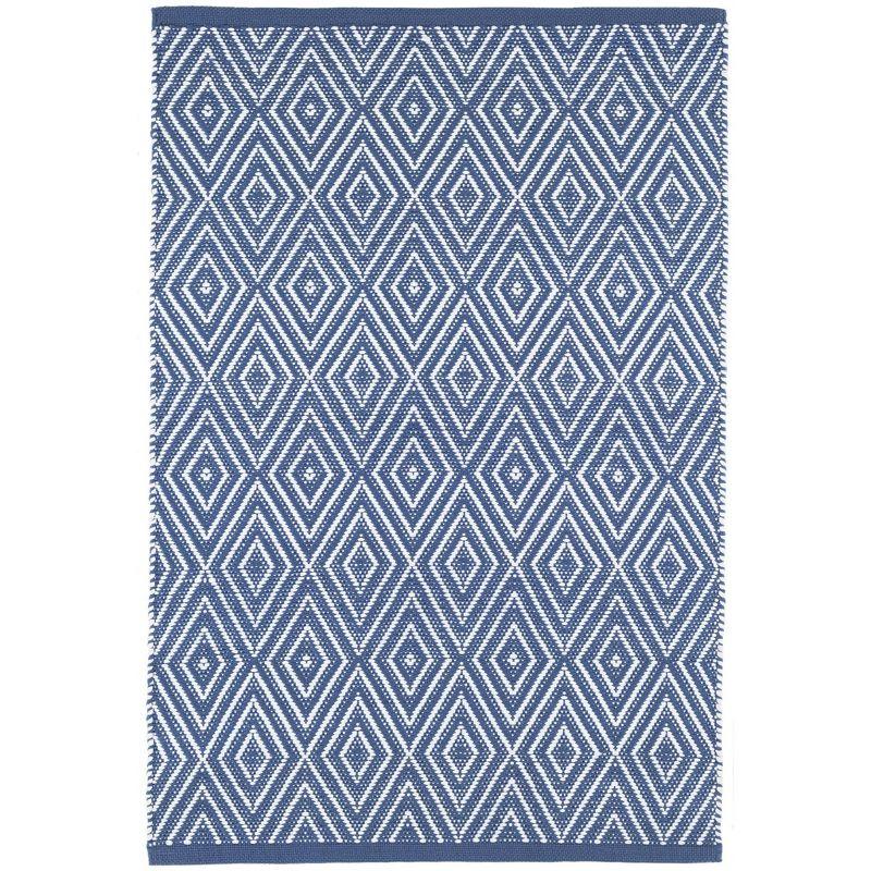 Diamond Denim/White Handwoven Indoor/Outdoor Rug