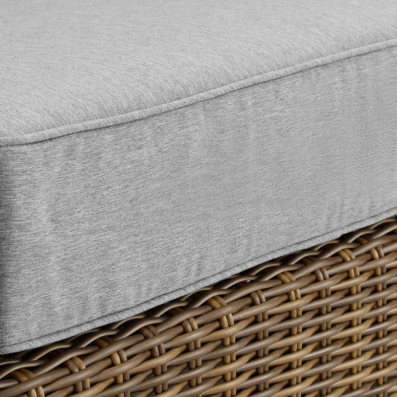Bradenton Outdoor Wicker Arm Chair - Gray/Weathered Brown - Crosley: Steel Frame, UV-Resistant Patio Accent Chair