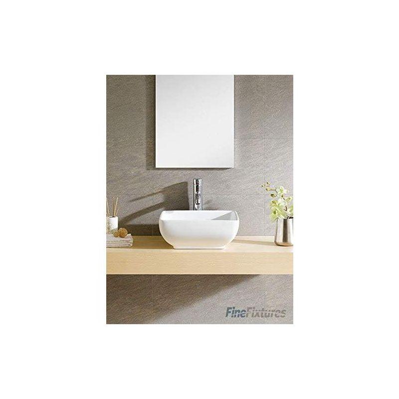 Fine Fixtures Stylized Vessel Bathroom Sink Vitreous China - Square