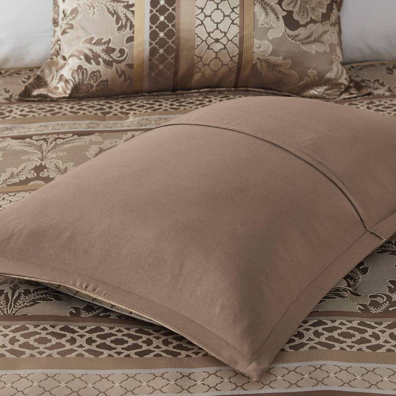 Bellagio Brown and Gold Queen Jacquard Comforter Set