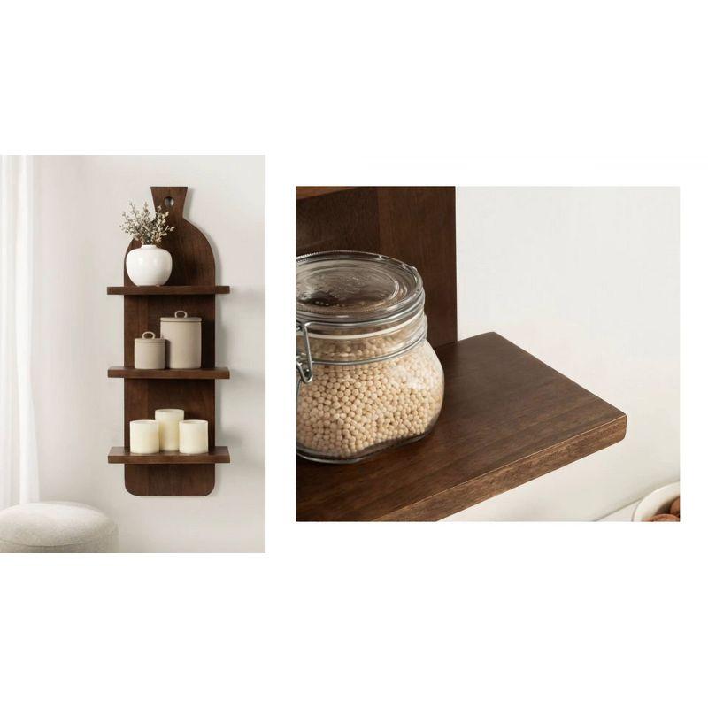 Kate & Laurel All Things Decor 12"x32" 3-Tier Braxton Modern Farmhouse Wall Shelves Natural Brown: Transitional Style, Plastic Frame