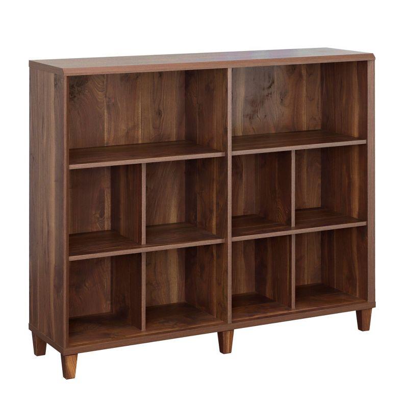 Grand Walnut Cubby Storage Bookcase for Kids' Toys