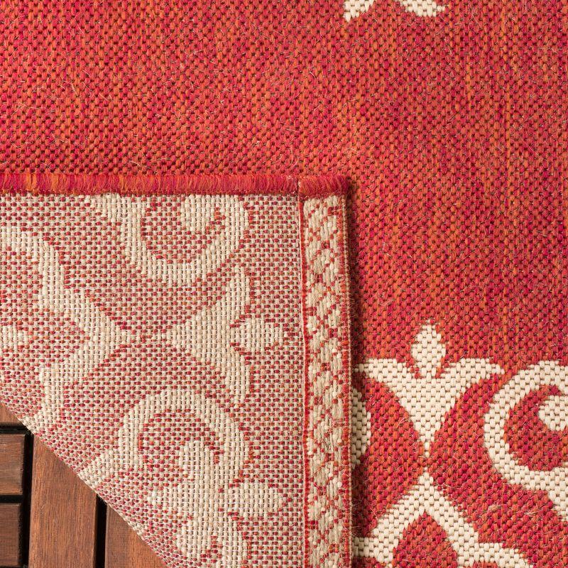 Beach House BHS183 POWER LOOMED Indoor/Outdoor Runner Rug - Red/Creme - 2'2"x4' - Safavieh